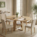 Dining Table, 43"-59" Extendable round Table with Storage, Natural