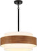 20Inch Farmhouse Chandelier Woodgrain Five Light Drum