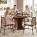 47" round Dining Table for 4-6 People, Walnut