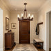 Round Rustic Farmhouse Ceiling Chandelier With Fauxwood