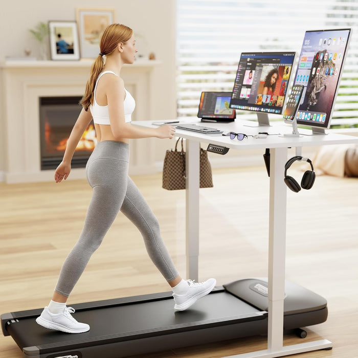 Electric Standing Desk, 45 X 24 Inches Sit Stand up Desk, Sit Stand Height Adjustable Home Office Desk with 4 Height Position Memory (White, 45)