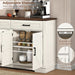 70" Farmhouse Buffet Cabinet with Storage 3 Drawers & 6 Barn Doors