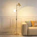 Gold Brass Brushed Floor Lamp, 3-Color Dimmable Bulb, 63" Tall