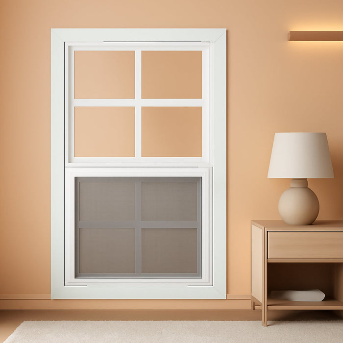 Shed Windows 2 Pack 14" W X 21" H Flush Mount White Window with Tempered Glass and Fiberglass Screen,Sliding Windows with Vertical Slider and Screws for Sheds,Chicken Coop, Playhouse Garbage Room Etc