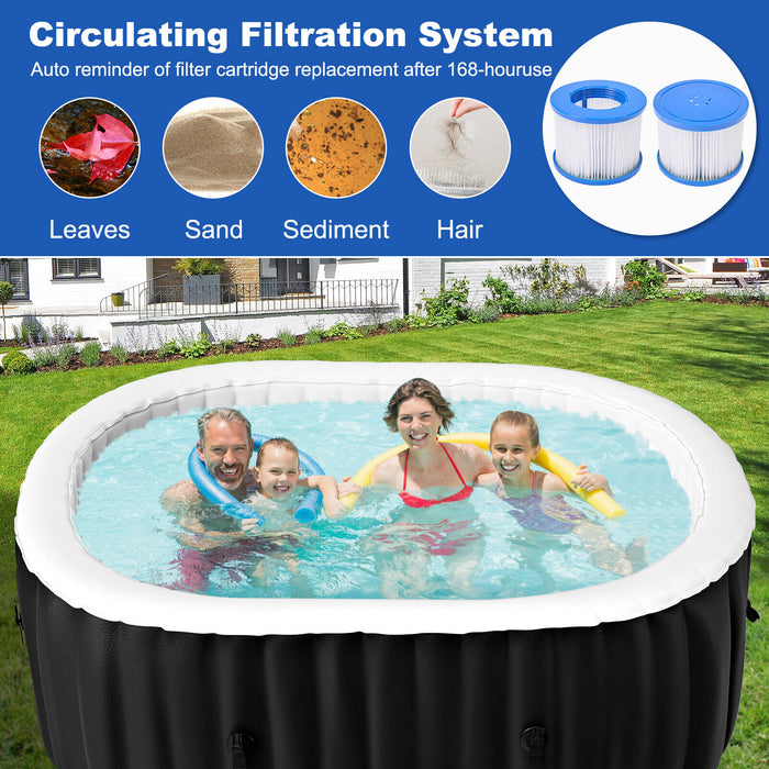 NAIZEA 6 Person Inflatable Hot Tub 130Air Jet Large with Hot Tub , 73"X73"X25"