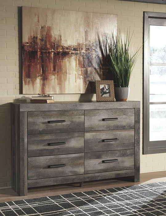 Signature Design by Ashley Wynnlow Wide 6 Drawer Bedroom Dresser, Gray