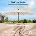 9Ft Patio Umbrella with Fringe, 2-Tier Outdoor Boho Umbrella with Tassels, Crank Handle, Push Button Tilt, Sun-Protective Canopy, 8 Ribs for Deck Backyard Poolside