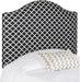 Mercer Collection Connie Black and White Lattice Silver Nailhead Headboard (Twin)