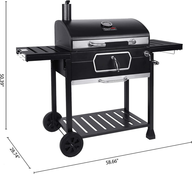 CD2030AN 30-Inch Charcoal Grill, Deluxe BBQ Smoker Picnic Camping Patio Backyard Cooking, Black, Large
