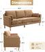 Ginger LinenFabric 83.5 Inches DeepSeat Upholstered Sofa