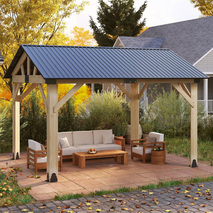 Premium Weatherproof Cedar Wood Gazebo 10x12 Hardtop