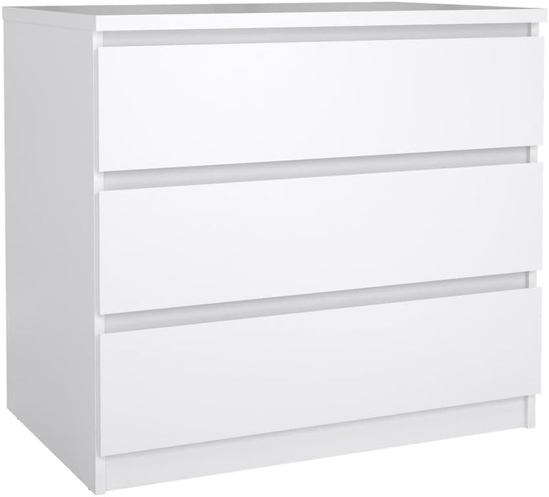 White 3 Drawer Dresser – Modern 3 Drawer Dresser for Bedroom, Closet, or Entryway – Sleek and Functional Three Drawer Unit for Compact Storage