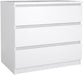 White 3 Drawer Dresser – Modern 3 Drawer Dresser for Bedroom, Closet, or Entryway – Sleek and Functional Three Drawer Unit for Compact Storage