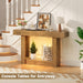 47.2" Farmhouse Wood Entryway Table with Outlet, 2-Tier Console Table with Sensor Light behind the Couch Sofa, Entrance Side Table for Hallway/Living Room/Foyer, Natural Oak