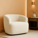 Swivel Accent Chair, Sherpa Teddy Barrel Chair for Living Room, Cozy round Boucle Arm Chair, Metal Base for Club Nursery Bedroom, Beige Cream White