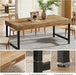 Farmhouse Dining Table for 4-6 People, 55 Inches Industrial Rectangular Kitchen Dinner Table with Heavy-Duty Metal Legs for Home, Dining Room, Small Space, Rustic Brown