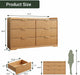 Fluted Modern 6 Drawer Dresser for Bedroom, 47"W X 26"H, Natural Oak