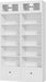 85.5" Tall Display Cabinet with Drawer, 7 Tier White Bookcase with Open Shelves and Glass Door, 23.8" Wide Curio Storage Cabinet for Living Room, Home Office, Study (2-Pack)