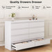 White 8 Drawer Dresser for Bedroom (15.3" D X 55.2" W X 32.3" H)