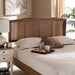 Marieke Mid-Century Modern Ash Wanut Finished Wood and Synthetic Rattan Queen Size Headboard
