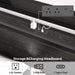 Full Size Bed Frame with LED Lights and Charging Station, Black