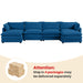 U-Shaped Sectional Sofa Set, Indoor Furniture Convertible Modular Corduroy Sectional Sofa Set with 2 Ottomans for Living Room, Navy