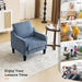 Navy Blue Chenille Mid Century Upholstered Armchair