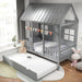 Twin Size CharcoalGray Premium Hardwood Playhouse Bed