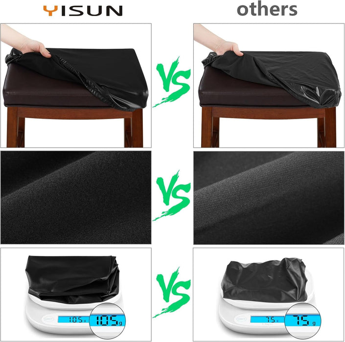 Stool Covers Rectangle - 4 Pack Stretch Oilproof Waterproof PU High Chair Cover Vanity Stool Cover Pub Counter Bar Stool Covers Saddle Seat Cover with Elastic Bands