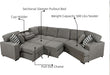 Oversized Sectional Sleeper Sofa with Chaise