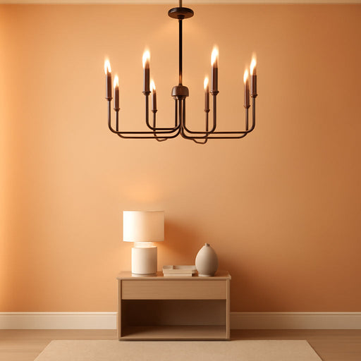 Rustic Black Chandelier, 6-Light Antique Farmhouse Chandelier for Dining Room Lighting Fixtures, Vintage Candle Pendant Light Fixtures Chandeliers for Dining Room Bedroom, Foyer and Living Room