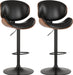 Bar Stools for Kitchen Swivel Bentwood Barstools,Set of 2,Black PU | Modern PU Leather Upholstered Bar Chairs with Footrest, Bentwood Bar Stool for Kitchen, Bar, Dining Room