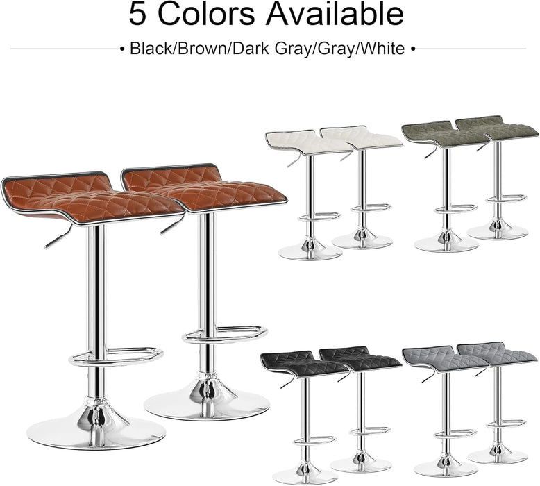 Adjustable Bar Stools Set of 2, Bar Height Stools for Kitchen Counter