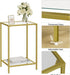 Side Tables Set of 2, End Tables with Tempered Glass, 2-Tier Nightstands with Storage Shelves, Coffee Table with Modern Style, Slim Sofa Table for Living Room, Bedroom, 11.8" D X 15" W, Golden
