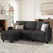 Convertible Sectional Sofa, L Shaped Couch with Reversible Chaise for Small Space, Black