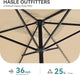 Rectangular Patio Umbrella, 6.5 X 10 Ft Rectangle Table Umbrellas W/Heavy Duty Ribs, Effortless Crank and Push Button Tilt, Wind Resistant Sun Umbrella for Outdoor Patio, Beige