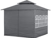 10X12 Outdoor Gazebo - Patio Screened Gazebo with Curtains and Windows for Deck, Lawn and Backyard (Dark Gray)