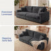 Dark Gray Corduroy Upholstered Loveseat Sofa DeepSeat
