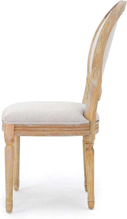 Phinnaeus Polyester Beige Fabric Dining Chair (Set of 2), 2-Pcs Set