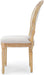 Phinnaeus Polyester Beige Fabric Dining Chair (Set of 2), 2-Pcs Set