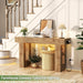 47" Entryway Table with Socket and Sensor Light, Narrow Console Table with Storage behind Couch, Farmhouse Entry Way Tables with Open Storage for Entrance/Hallway/Living Room, Natural Oak