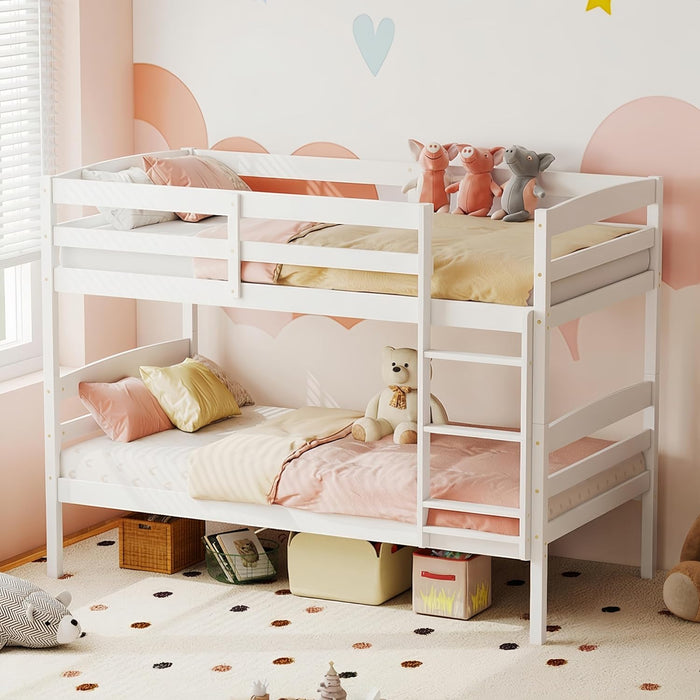 IndustrialStrength SolidWood Twin Over Twin Bunk Bed