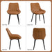 Dining Chair Set of 4, Modern Dining Chairs with Thick Cushions, Faux Leather Kitchen Dining Room Chairs with Metal Adjustable Legs for Dining Living Room, Brown