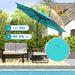 9Ft Outdoor Patio Umbrella W/ Push Button Tilt and Crank, 8 Ribs, Turquoise