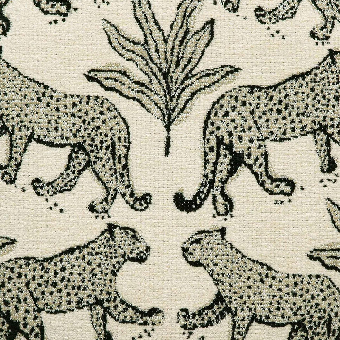 Dex Taupe Leopard Jacquard Ottoman