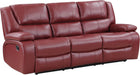 Coaster Home Furnishings - Camila - Fabric - Upholstered Motion Reclining Sofa with Wall-Hugger Design, Padded Armrests and Plump Cushions - Living Room - 30-Inch - Red - 610241