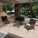 4 Piece Outdoor Patio Furniture Set, Rattan Conversation Sets, All-Weather Wicker Chairs with Cushions and Coffee Table, for Garden Balcony Courtyard Poolside