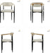 Mid Century Modern Dining Chairs Set of 2, Upholstered Kitchen Room Chairs with 3" High-Resilience Cushion, Sturdy Metal Legs and Ergonomic Curved Backrest for Home Office, Camel