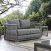 Aura Outdoor Patio Wicker Rattan, Loveseat, Gray Gray