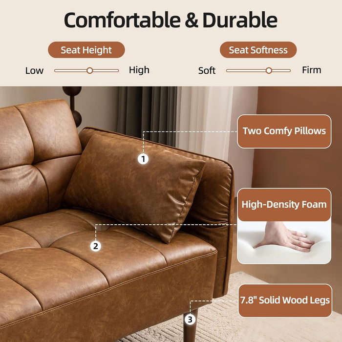 EightyFiveInch UltraConvertibleArmrests Futon Sofa Bed